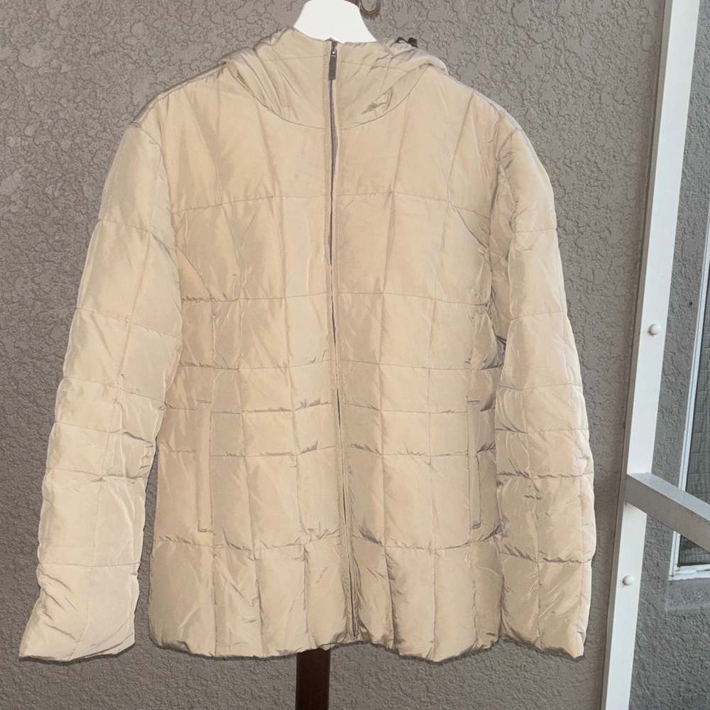Marvin Richards Cream Hooded Puffer Jacket